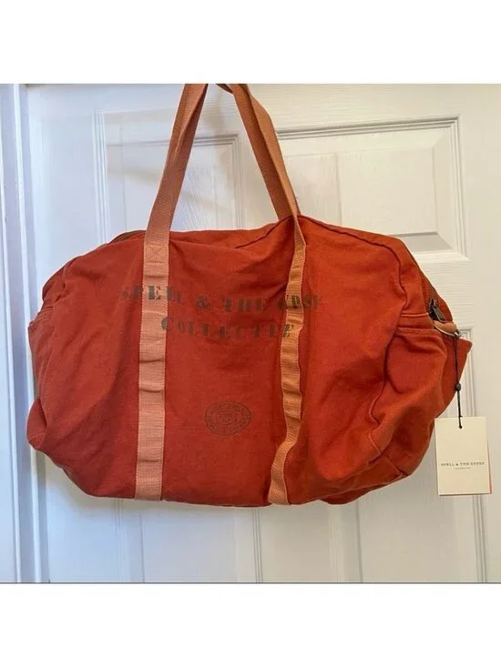 Spell NWT Terra-Cotta Canvas Duffle Bag With Adjustable Strap - Picture 6 of 7